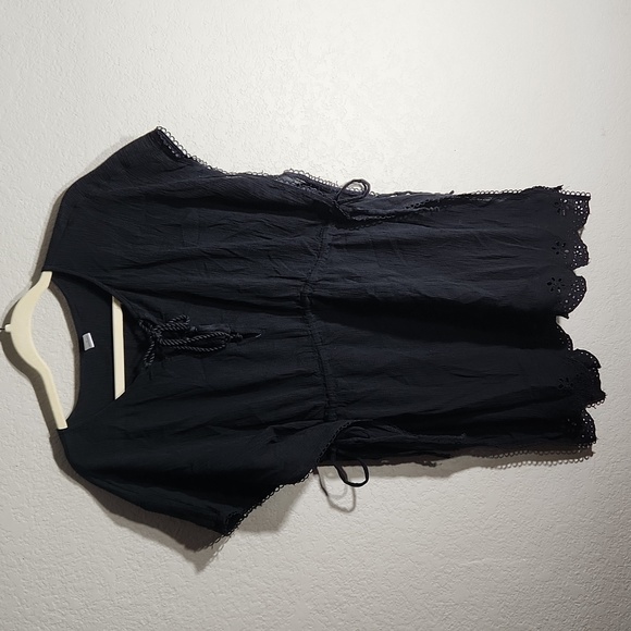 Old Navy Swimsuit Coverup Top Size S Black Tunic sinch waise tie - Picture 1 of 8